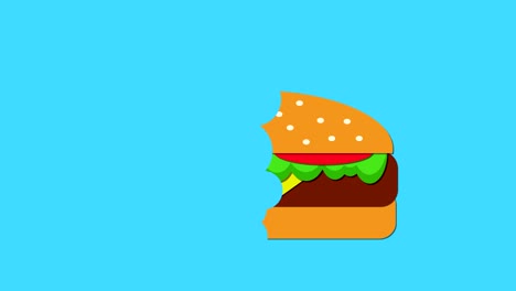 Beef-burger-appearing-then-eaten-motion-graphic-keyable-background