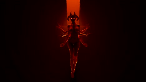 Sexy-Multi-Armed-Devil-Woman-floating-in-a-fiery-inferno