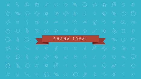 Rosh-Hashanah-holiday-flat-design-animation-background-with-traditional-outline-icon-symbols-and-english-text