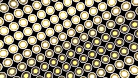 Lights-flashing-wall-bulbs-pattern-horizontal-rotation-stage-white-background-vj-loop