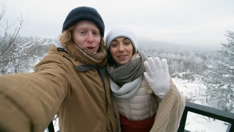 Excited-Tourist-Couple-Video-Calling-from-National-Park