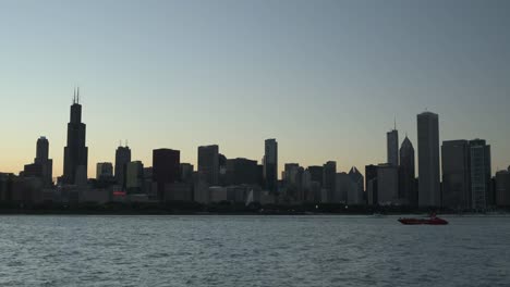 Chicago-Lakefront-4k-Zeitraffer-Abend,-Nacht