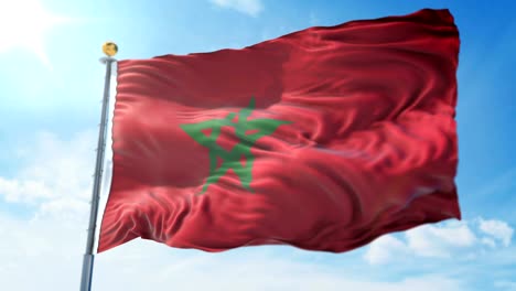 Morocco-flag-seamless-looping-3D-rendering-video.-Beautiful-textile-cloth-fabric-loop-waving