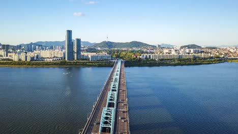 Antenne-Hyperlapse-Video-der-Stadt-Seoul,-South-Korea.Timelapse-4k