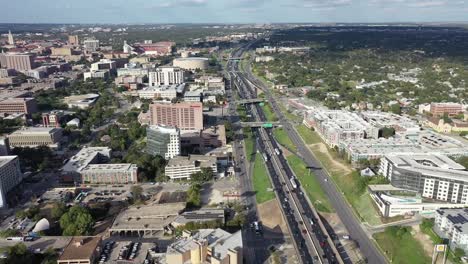 Aerial-of-Downtown-Austin,-Texas