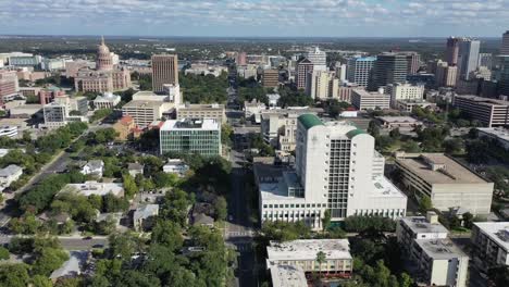 Aerial-of-Downtown-Austin,-Texas