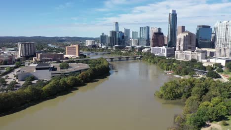 Aerial-of-Downtown-Austin,-Texas