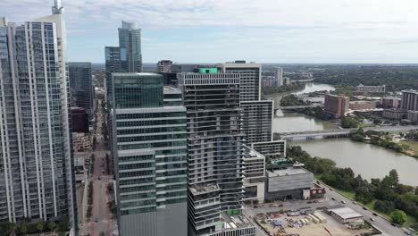 Aerial-of-Downtown-Austin,-Texas