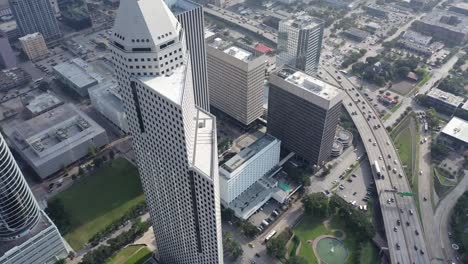 Aerial-of-Downtown-Houston,-Texas