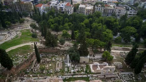 Tejados-y-casas-en-Atenas,-Grecia.