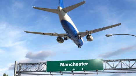 Flugzeug-Landung-Manchester