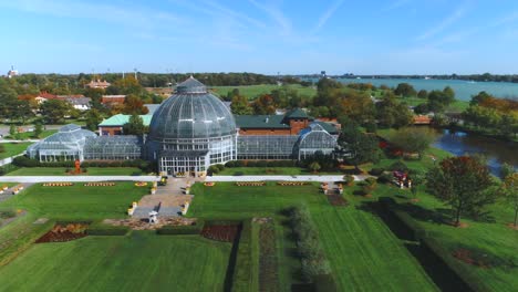 Belle-Isle-Conservatory-in-Detroit-,-Aerial-view