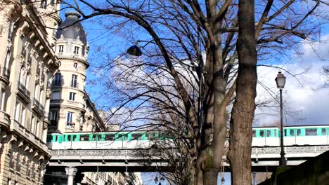 Metro-Train-Eiffel-Tower-Paris-France