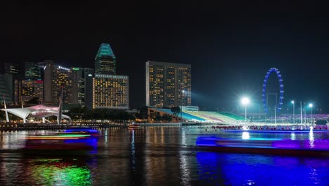 Nacht-Licht-Singapur-berühmten-Flyer-4k-Zeitraffer