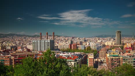 spain-summer-day-barcelona-city-montjuic-mountain-panorama-4k-time-lapse