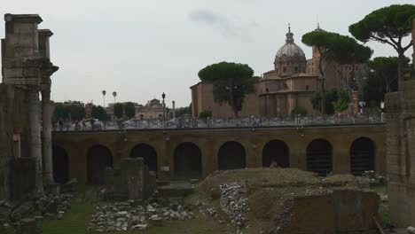 panorama-de-foro-de-Italia-Roma-ciudad-verano-día-Trajano-4k