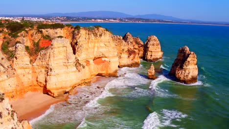 Aerial-from-natural-rocks-at-Lagos-in-Portugal