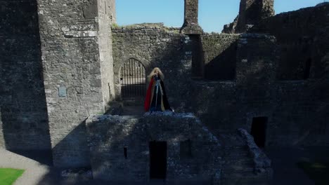 4k-Medieval-Shot-of-Style-Queen-Posing--in-Castle