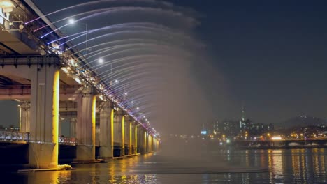 Banpo-Brücke-in-der-Nacht-in-Seoul,-Korea