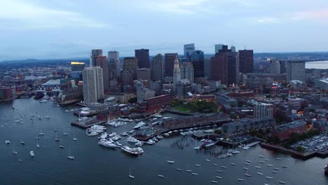 Aerial-view-of-Boston-at-dusk