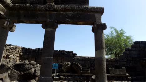 Slow-Pan-Down-Old-Synagogue-Ruins-in-Israel