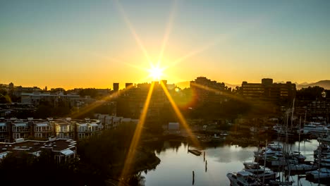 Schönen-Vancouver-Sonnenuntergangszeit-hinfällig,-4-K-1080p