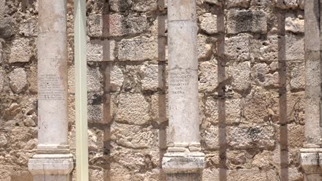 Close-Shot-Slow-Pan-Columns-in-Ancient-Remains-of-Temple