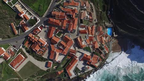 Aerial-View-of-Azenhas-do-Mar,-Portugal