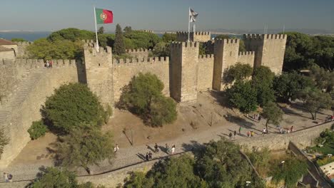 portugal-sunset-time-lisbon-famous-saint-george-castle-aerial-panorama-4k