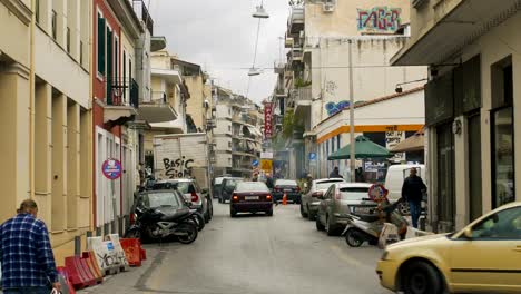 Hauptstraße-in-Athen-Griechenland-beschäftigt