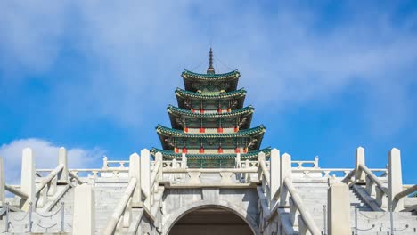 Tiempo-video-de-lapso-de-Palacio-de-Gyeongbokgung-en-Seúl,-Corea-del-sur-timelapse-4K