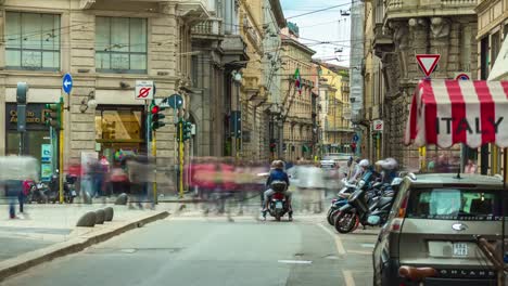 Italy-milan-city-day-light-famous-traffic-street-panorama-4k-timelapse