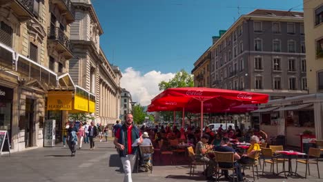 switzerland-day-light-geneva-city-crowded-pedestrian-traffic-street-panorama-4k-timelapse