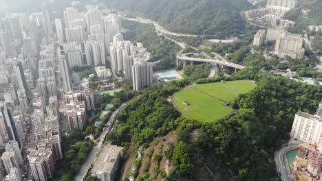 hong-kong-city-urban-sprawl,-kowloon-tong