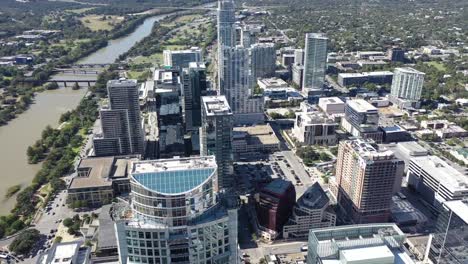 Aerial-of-Downtown-Austin,-Texas