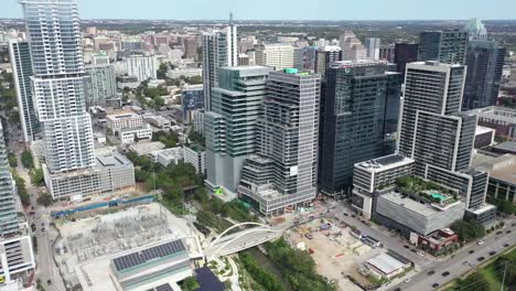 Aerial-of-Downtown-Austin,-Texas