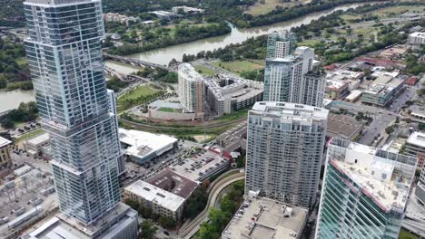 Aerial-of-Downtown-Austin,-Texas