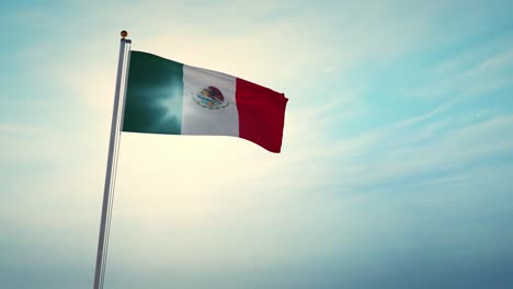 Waving-Mexican-Flag-In-Mexico-City-National-Celebration---4k-30fps-Footage