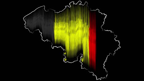 Bruselas-Bélgica-coloreando-el-mapa-y-la-bandera.-Diseño-de-movimiento.