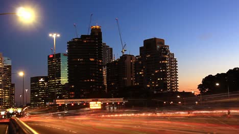 Car-Commuting-Traffic-Congestion-City-Street-Night-Traffic-Rush-Hour-Time-Lapse