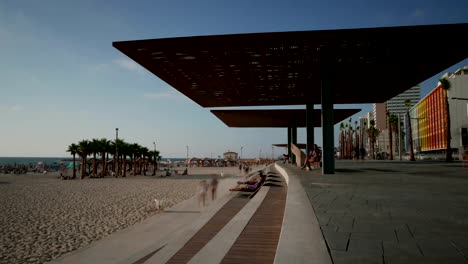 Tel-Aviv-city-Israel-beach-walk-board-time-lapse