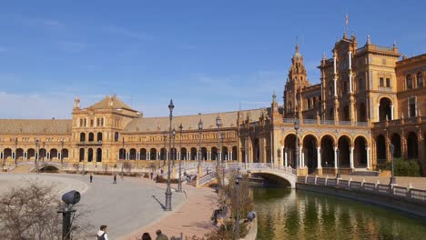 Plaza-de-españa-luz-de-sol-vista-panorámica-de-4-k,-España