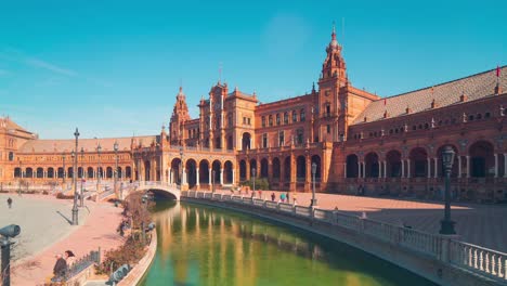 Luz-solar-palacio-de-España-frontal-panorama-4-K-lapso-de-tiempo-de-España