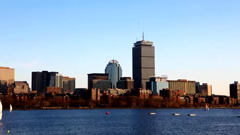 Timelapse-Boston-city-center-and-harbor