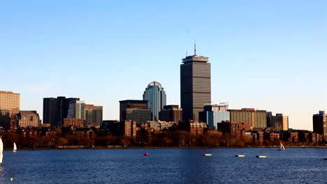 Timelapse-Boston-Stadtzentrum-und-den-Hafen