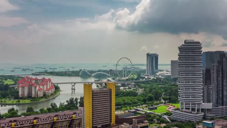 Singapur-Tag-leichte-Panorama-Bucht-Flyer-anzeigen-4-k-Zeitraffer