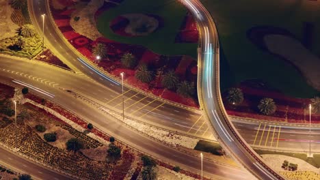 night-light-traffic-street-dubai-downtown-roof-top-view-4k-time-lapse-united-arab-emirates