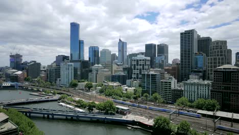 Melbourne-Australien-train-Station-Verkehr-Zeitraffer