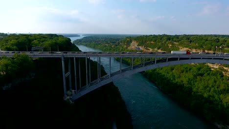 Aerial-of-Bridge-Over-Niagara-Gorge-Between-Canada-and-United-States