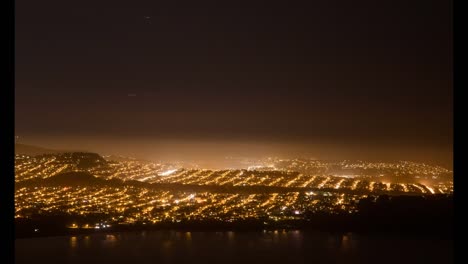 San-Francisco-Straßen-in-der-Nacht,-Gittermuster